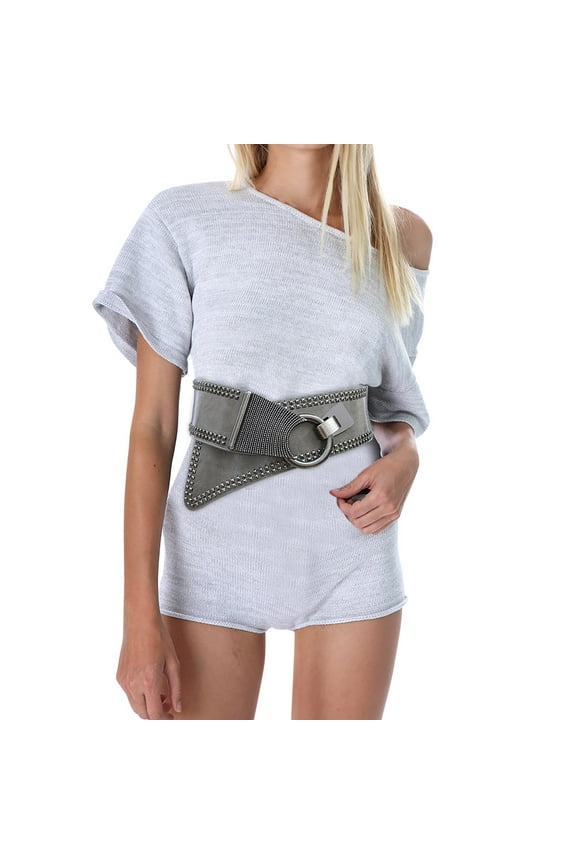 Womens Men Belt Fashion Vintage Wide Waist Elastic Stretch With Interlock Buckle Belts