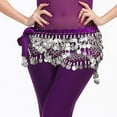 thumbnail image 1 of Womens Men Belt Fashion Wrap Sequins Dance Waistband Hip Scarf Belly With 320 Scarf Hip Skirt Belt Belts, 1 of 2