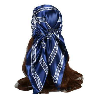 Fimkaul Womens Scarf Casual Silk Flower Printed Silk Printing Square Turban Summer Winter Fall Shawl Wraps Scarfs