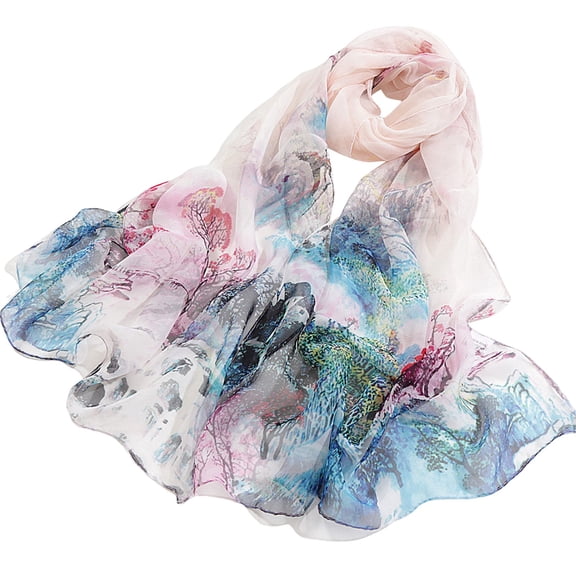 Fimkaul Womens Scarf For Lightweight Print Floral Pattern Fashion Scarves Sunscreen For Spring Summer Winter Fall Shawl Wraps Scarfs
