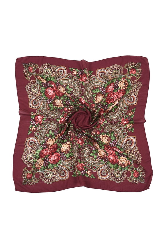 Womens Scarf Head Lady Neck Vintage Muslim For Islam Printing Wrap Bandanas Travel Hair Neckerchief Folk Custom Wrap Flowers Silk Scarves Summer Winter Fall Shawl Wraps Scarfs