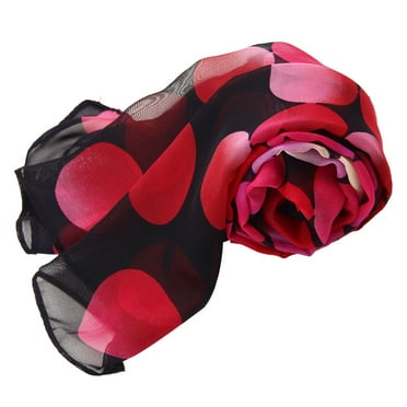 Fimkaul Womens Scarf Lady Kerchief Chiffon Rectangle Dot Scarves Summer Winter Fall Shawl Wraps Scarfs