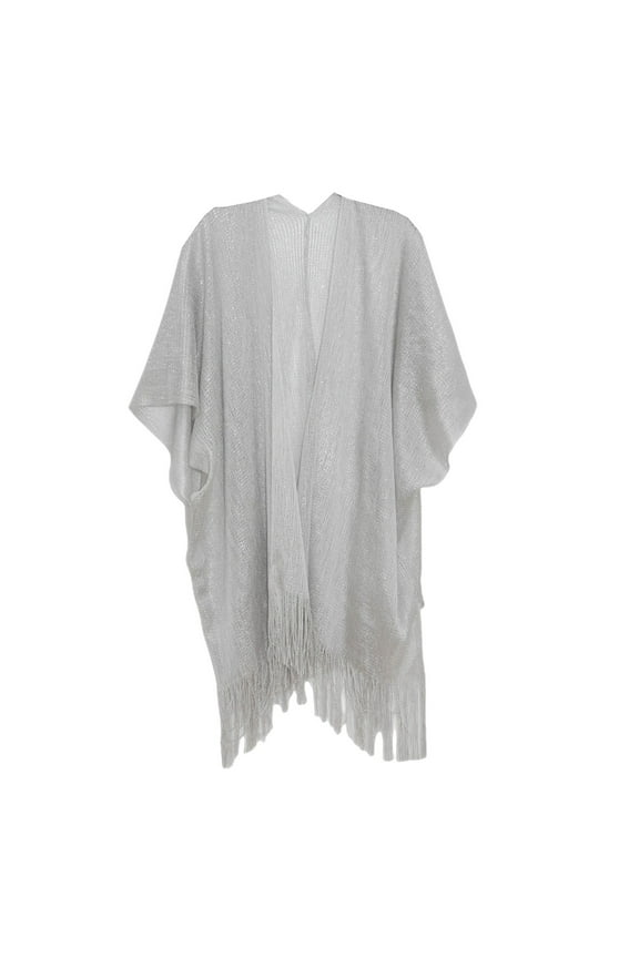 Womens Shawl Wraps Cuff Filigree Tassel Cape Solid Transparent Thin Shawl Summer Winter Fall
