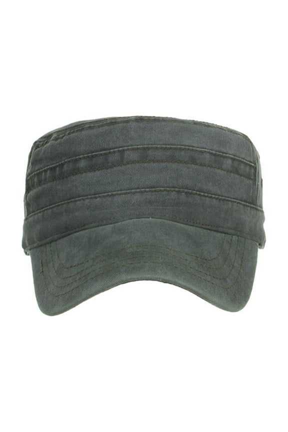 Womens Summer Baseball Cap Design Vintage Top Washed Cadet Cotton Flat Sun Hats for Men