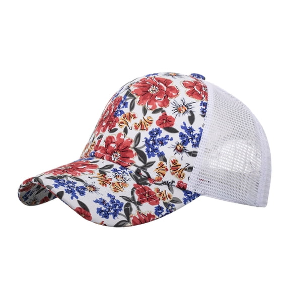 Fimkaul Womens Summer Baseball Cap Fashion Sport Flowers Print Breathable Beach Hip Hop Hat Sun Hat Sun Hats for Men