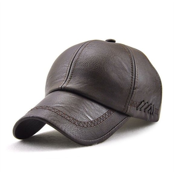 Fimkaul Womens Summer Baseball Cap PU Leather Velvet Casual Middle Elderly Warm Outdoor Cold Duck Mens Sun Hats