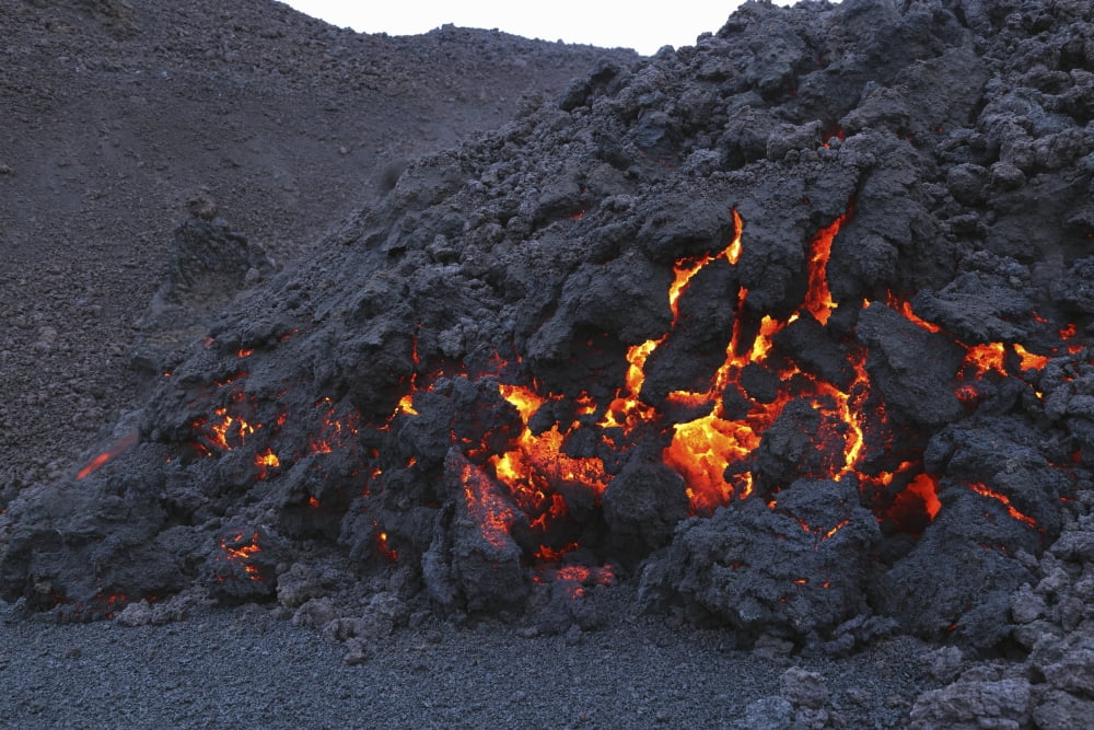 Fimmvorduhals lava flow Eyjafjallajokull Iceland Canvas Art - Martin RietzeStocktrek Images (35 x 24)