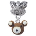 thumbnail image 1 of Fimo Clay Teddy Bear - Guardian Angel Charm Bead, 1 of 1