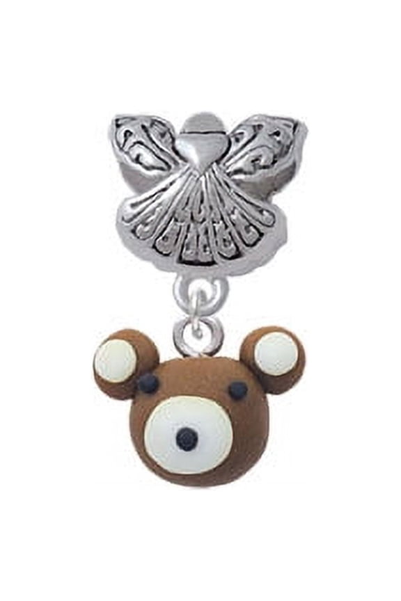 Fimo Clay Teddy Bear - Guardian Angel Charm Bead