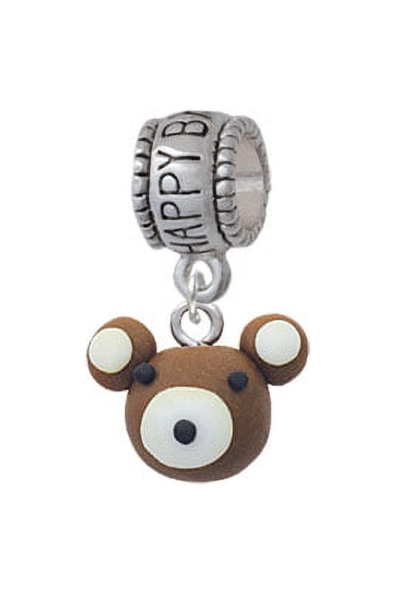 Fimo Clay Teddy Bear - Happy Birthday Charm Bead