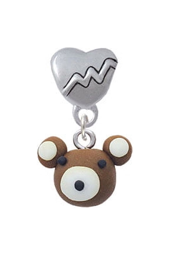 Fimo Clay Teddy Bear - Heartbeat Charm Bead