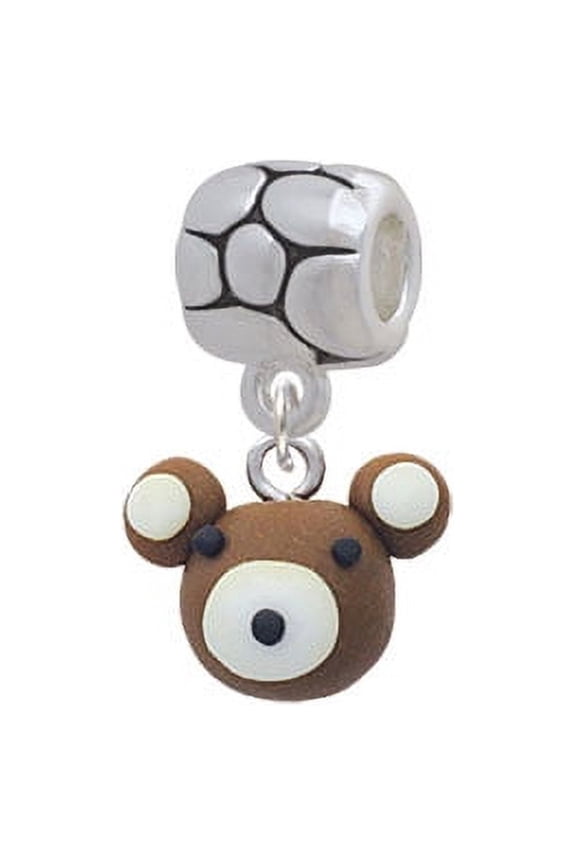 Fimo Clay Teddy Bear - Pebble Charm Bead