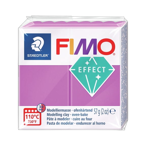 STAEDTLER 8010-601 FIMO Effect Oven-Hardening Polymer Modelling Clay - Neon Purple 57g