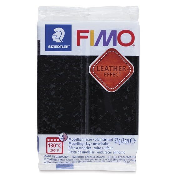 Fimo Leather Effect Polymer Clay 2oz-Black