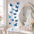 thumbnail image 1 of Fimosne 12Pcs Butterfly Wall Decals, DIY 3D Mirror Butterfly Stickers, Removable Wall Decals for Birthday Party Bedroom School Bathroom Living Room Decor, 1 of 4
