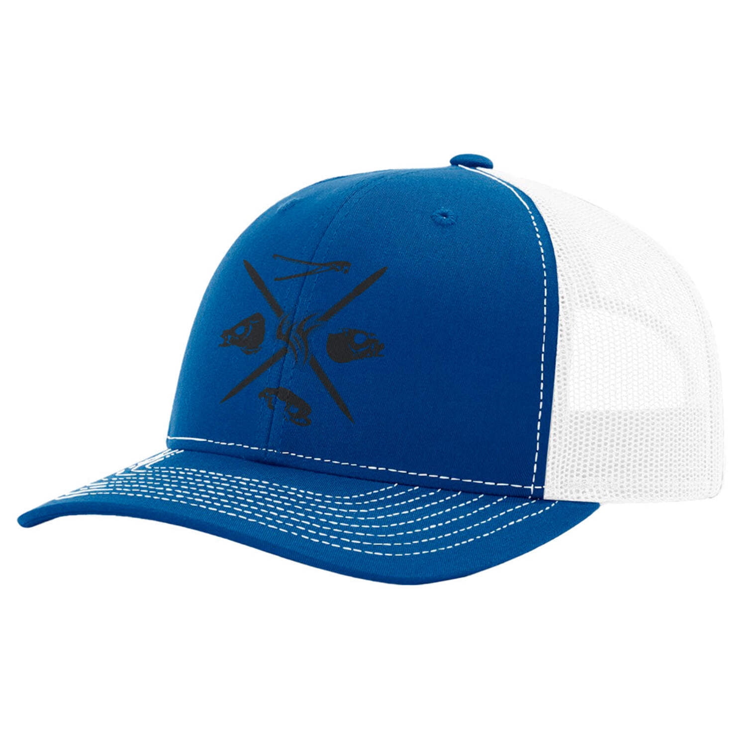 Fin Finder Skulls Mesh Hat Blue white