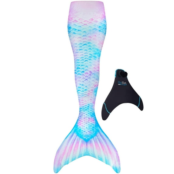 Fin Fun Limited Edition Mermaid Tail for Swimming for Girls and Kids with Monofin, 08, Candy Cove