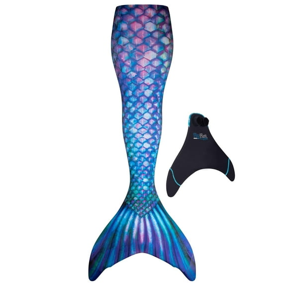 Fin Fun Limited Edition Mermaid Tail for Swimming for Girls and Kids with Monofin, 12, Ice Dragon