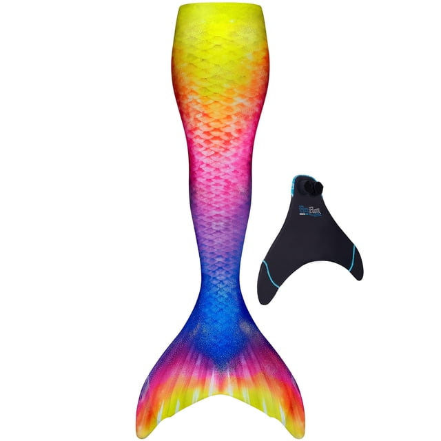 Fin Fun Print Fin Fun Limited Edition Mermaid Tail for Swimming for Girls and Kids ...