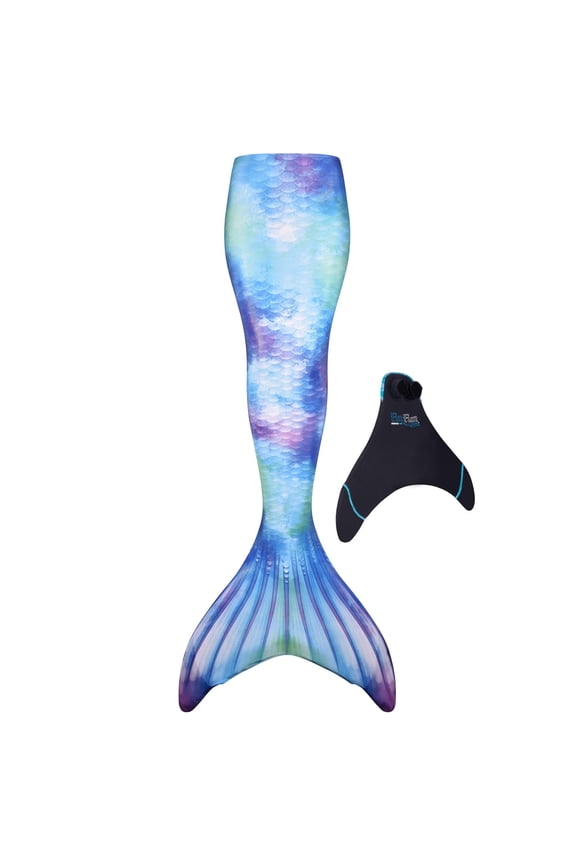 Limited Edition Mermaid Tail for Women, Teen and Adults with Monofin, Adult Large, Watercolor Waves