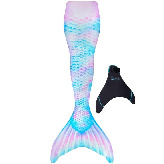 Fin Fun Limited Edition Mermaid Tail for Swimming for Women, Teen and Adults with Monofin, Small, Candy Cove