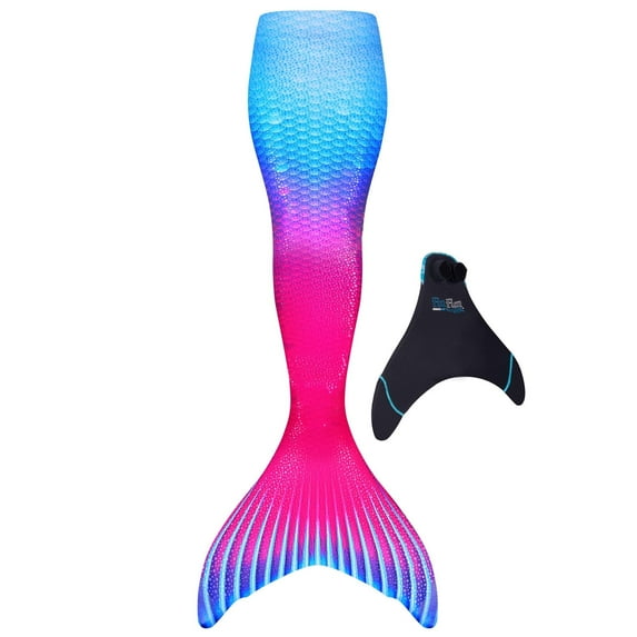 Fin Fun Limited Edition Mermaid Tail for Women, Teen and Adults with Monofin, Adult Medium, Maui Splash