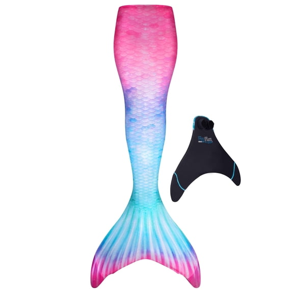 Fin Fun Limited Edition Mermaid Tail for Women, Teen and Adults with Monofin, Adult Small, Fiji Fantasy