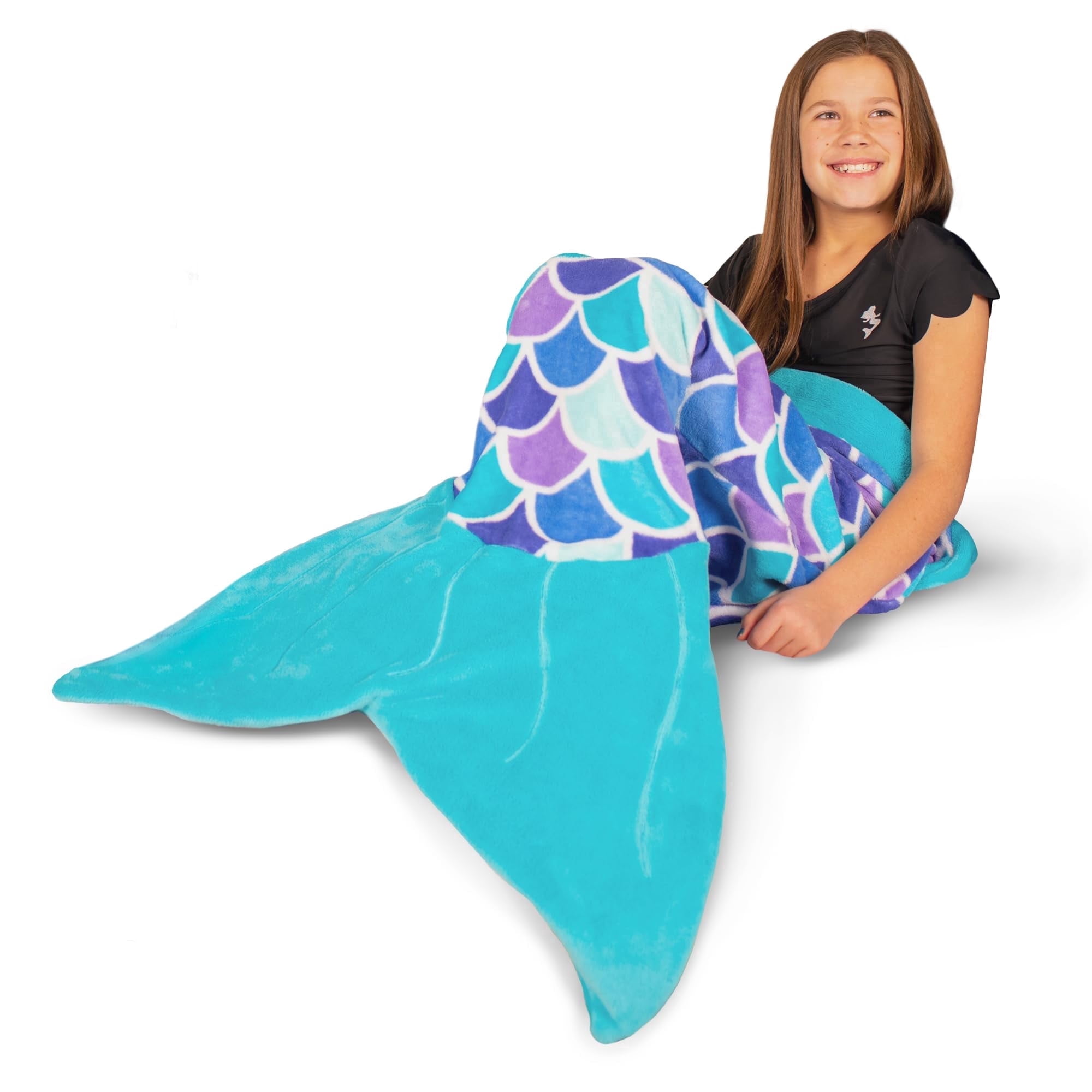 Fin Fun Mermaid Tail Blanket - Cuddle Tails, Adult & Teen Size, Aqua ...