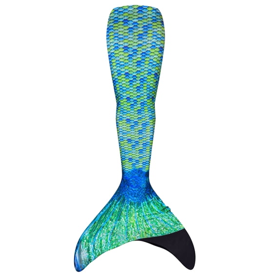 Fin Fun Mermaid Tail with Monofin for Swimming in Aussie Green, Child 08