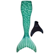 Fin Fun Mermaidens - Mermaid Swimming Tail with Monofin for Teens, Teen 14 Size, Celtic Green, 2 Pcs