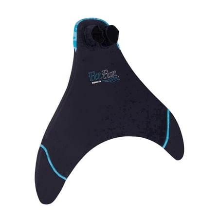 Fin Fun Monofin JR Small, Swim Fin for Adults, Comfortable Foot Pockets, Dive-grade Neoprene, Blue Trim