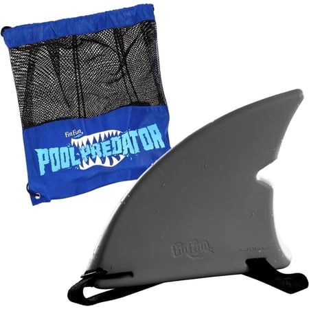Fin Fun Grey Shark Fin Monofin with Carry Bag, 2 Pieces