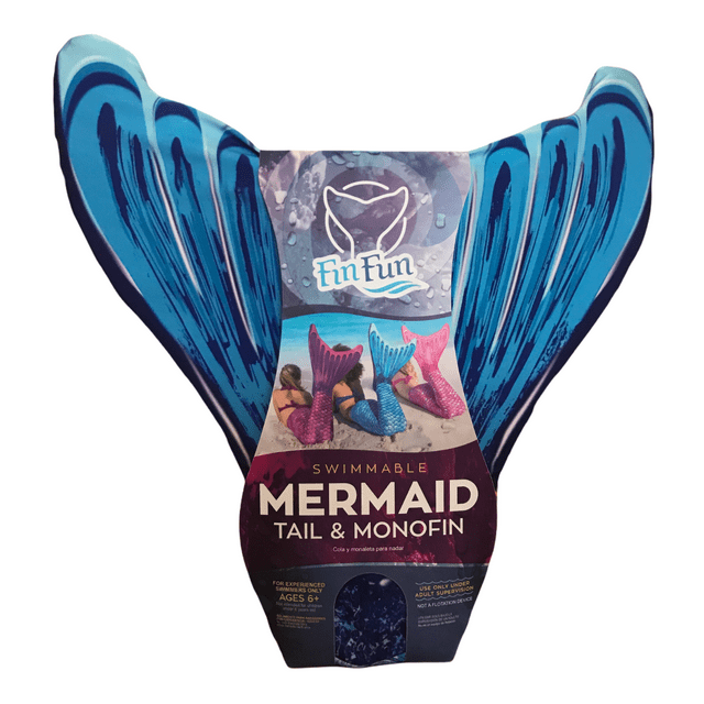 Fin Fun Swimmable Mermaid Tail and Monofin - Blue - Youth L/XL ...