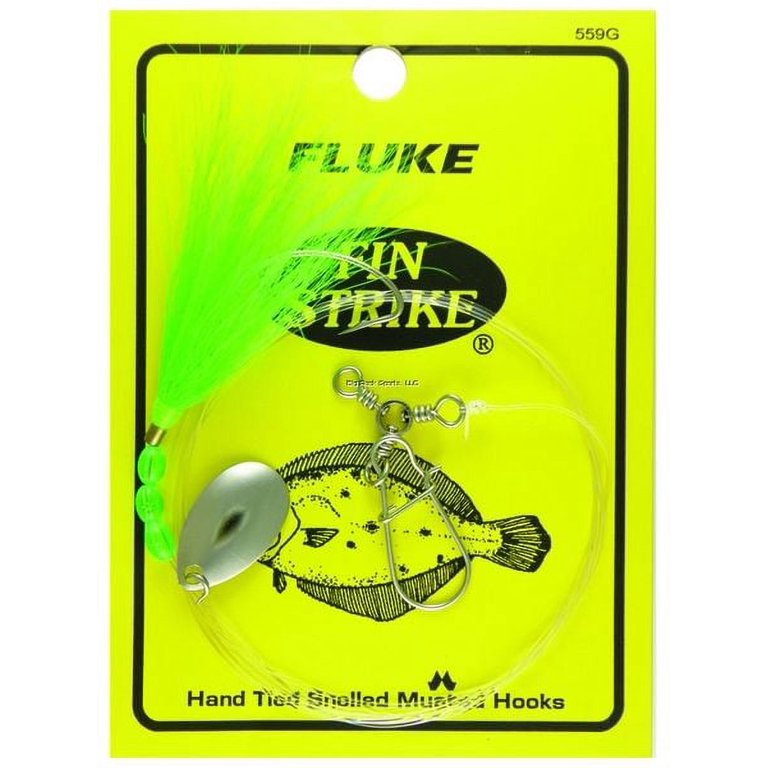 Fin Strike Fluke Rigs Beak Sand Eel Bucktail Long Shank Spinner w/Sinker  Snap