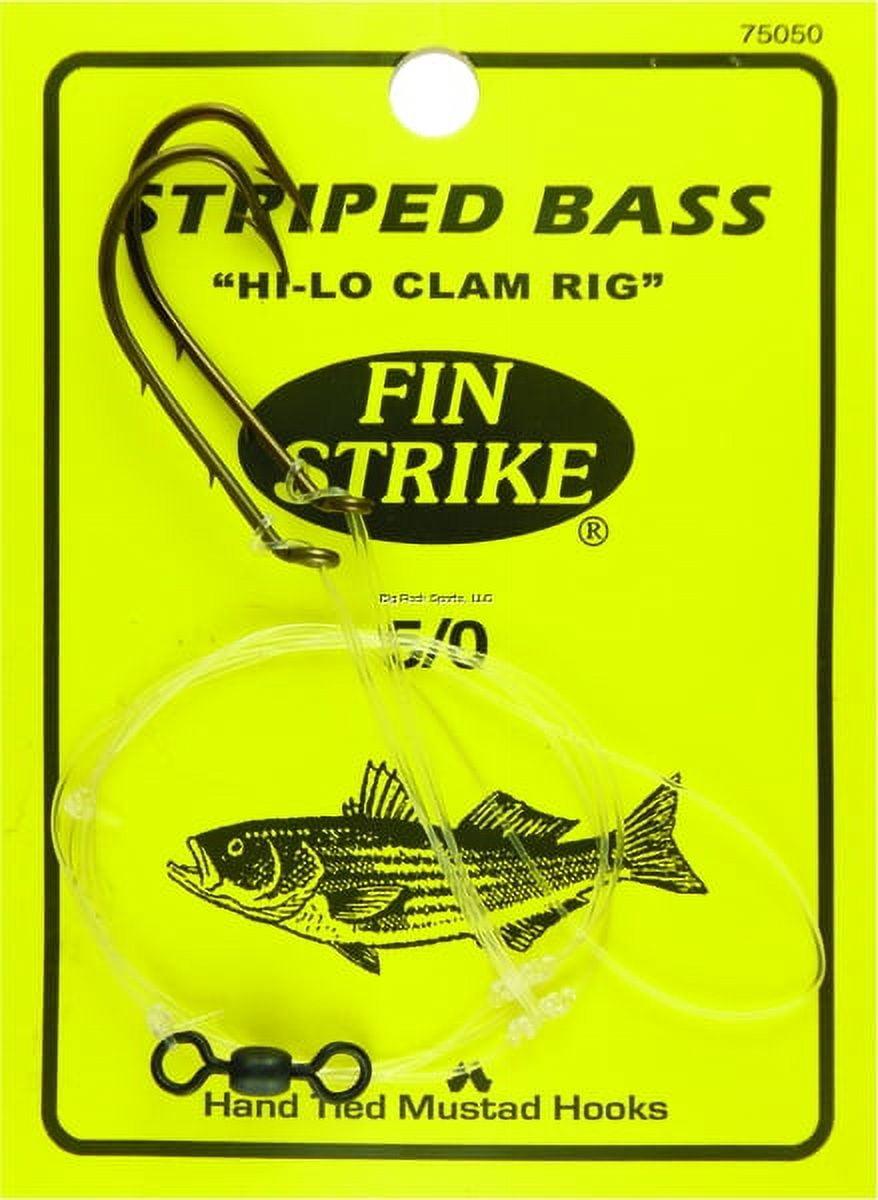 Fin Strike 75050 Striped Bass Rigs Baitholder Brnz Sz 5/0 2Pk Hi-Lo 