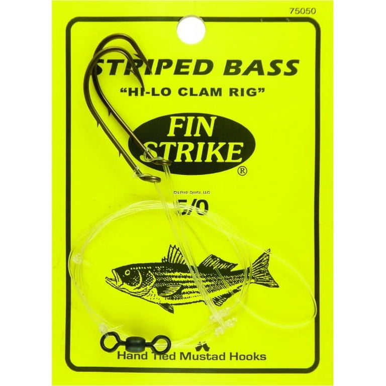 Fin Strike 75050 Striped Bass Rigs Baitholder Brnz Sz 5/0 2Pk Hi-Lo 