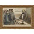 thumbnail image 1 of Fin de Greve 24x18 Gold Ornate Wood Framed Canvas Art by Theophile Steinlen, 1 of 2