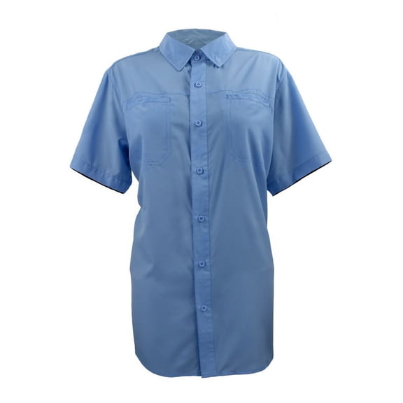 FinTech Elite Angler Women's Short Sleeve Fishing Shirt, Large, Moisture Wicking, Quick Dry