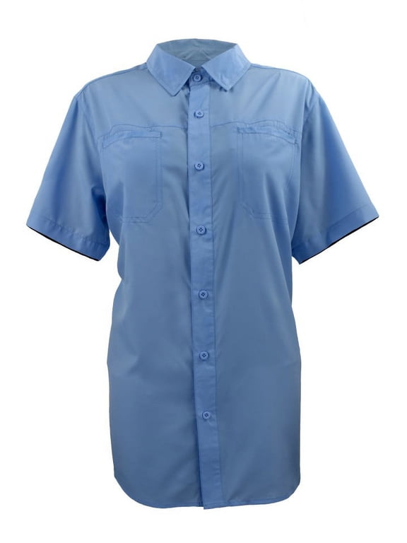 Elite Angler Women's Short Sleeve Fishing Shirt, Large, Moisture Wicking, Quick Dry