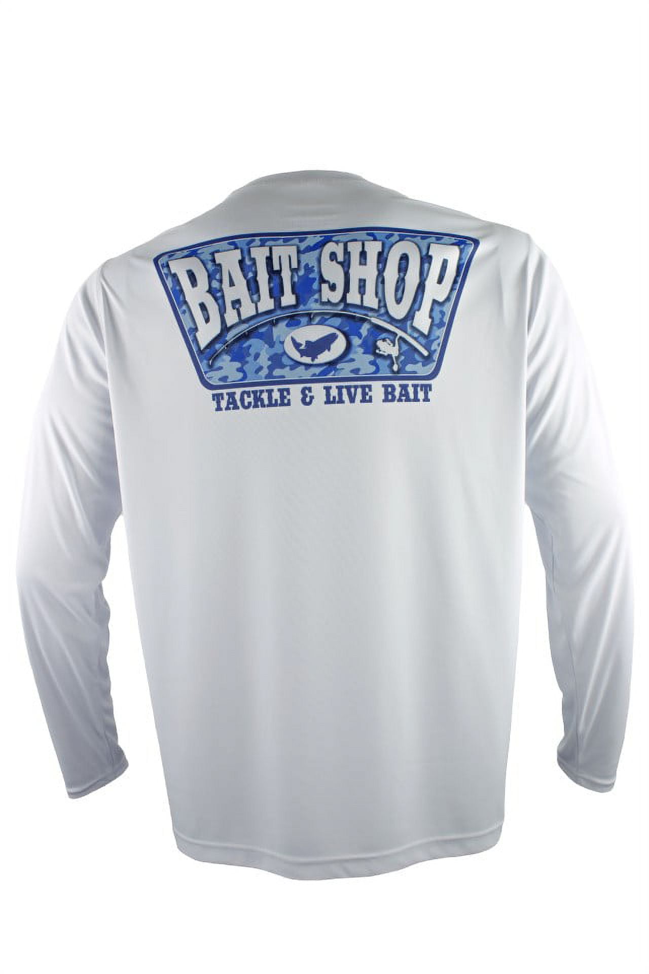 FinTech Men's Long Sleeve Fishing Shirt Camo Bait Shop - Large