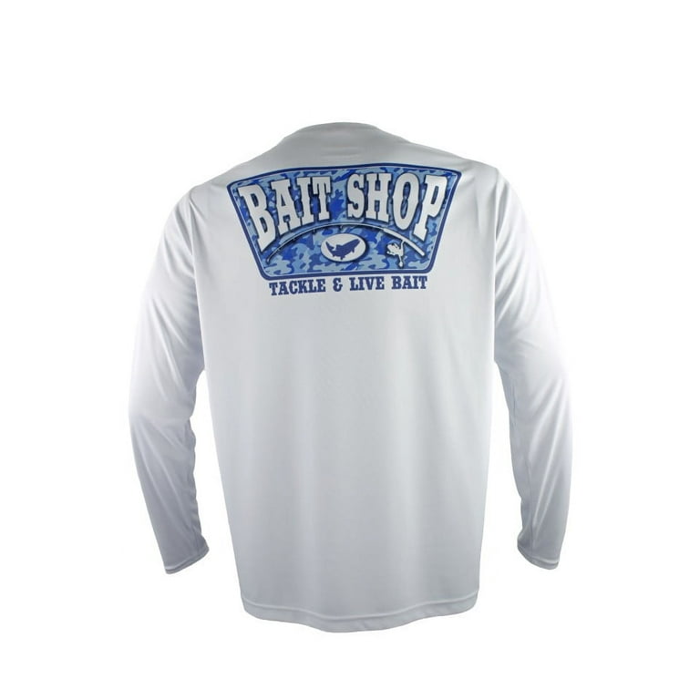 FinTech Men's Long Sleeve Fishing Shirt Camo Bait Shop - 2XL 