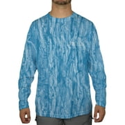 FINTECH Men's Long Sleeve Performance Fishing Tee- Driftwood "Camo AOP"
