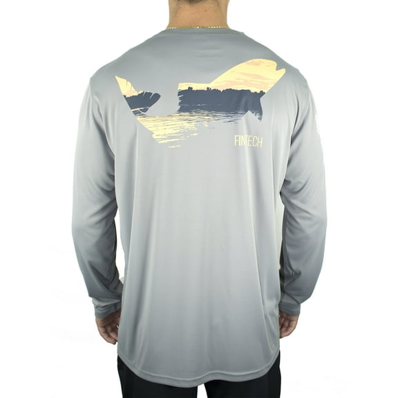 FinTech Sun Defender Men's Long Sleeve Performance Fishing Tee, Lightweight, Breathable, Durable