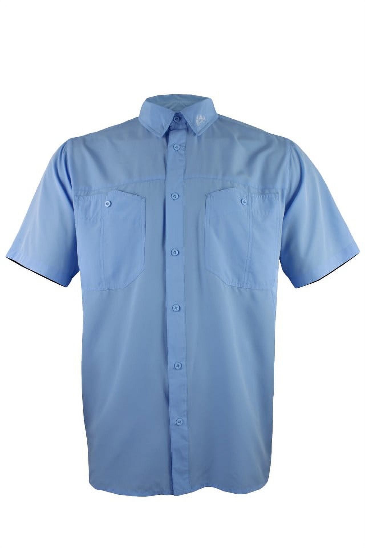 Fintech Men's Short Sleeve Fishing Shirt - Small, Blue