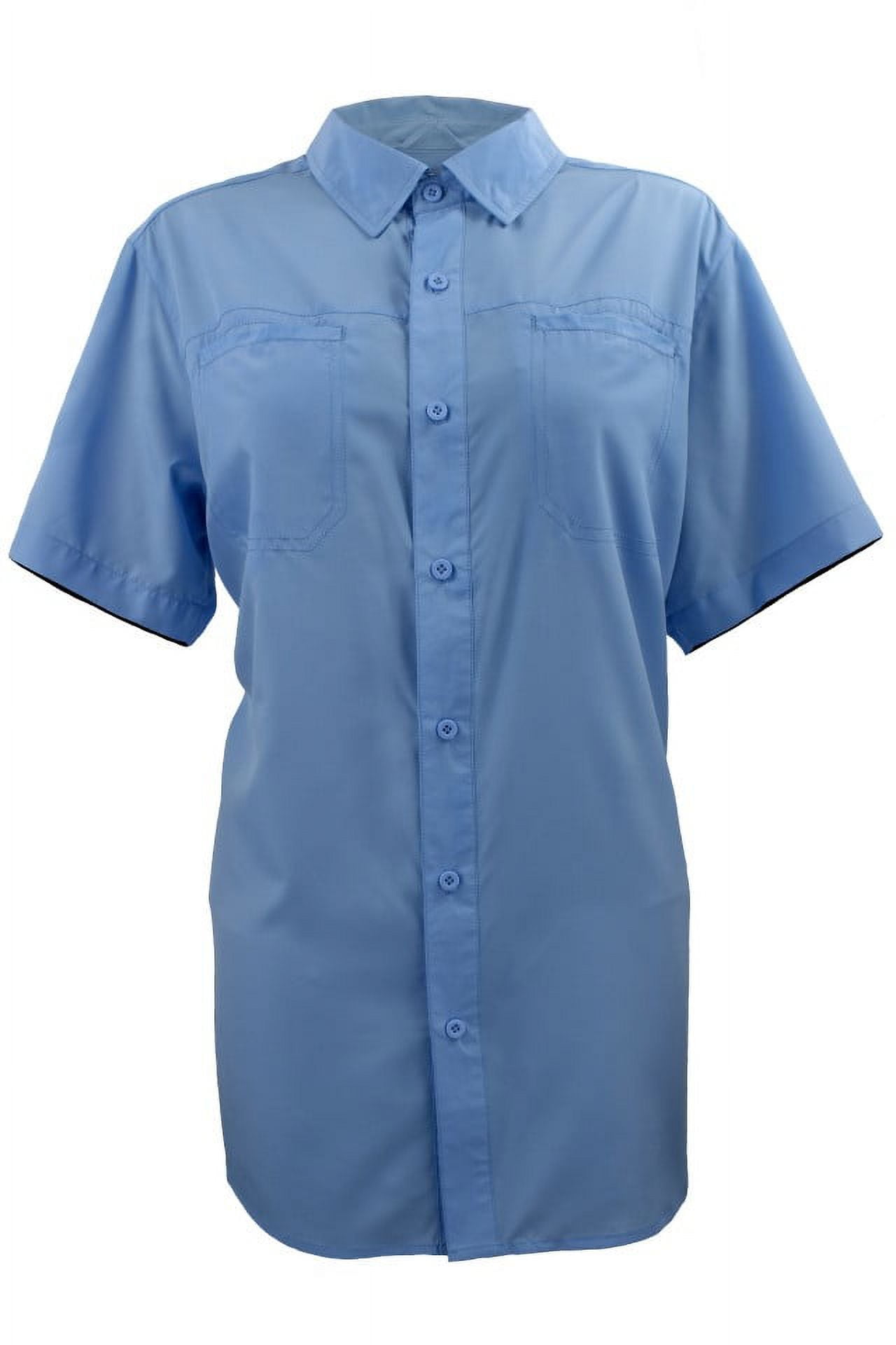 Fintech Women's Short Sleeve Fishing Shirt - XL, Blue