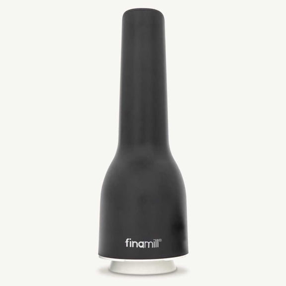 FinaMill USB Rechargeable Electric Pepper Mill Grinder with Spice Pod, Midnight Black