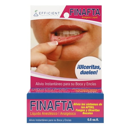 Finafta Oral Anesthetic Liquid Treatment for Canker Sores, Mouth and Gum Irritations, 0.5 oz