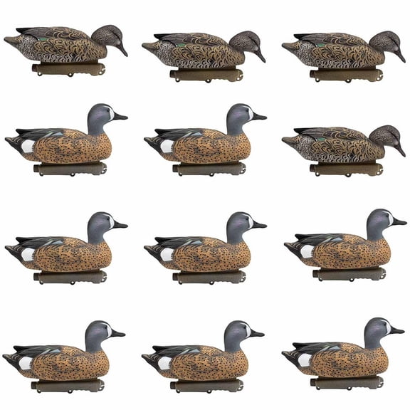 Final Approach HD Blue-Winged Teal Floater Duck Decoys, 12 Pack