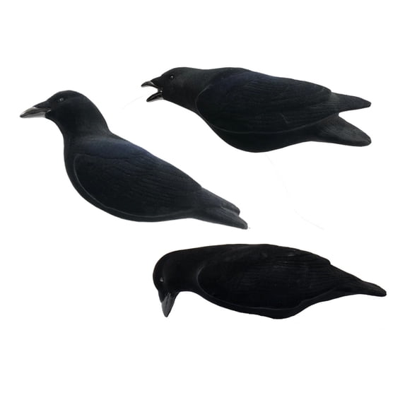 Final Approach Last Pass Fully Flocked Crow Decoys, Pack of 3