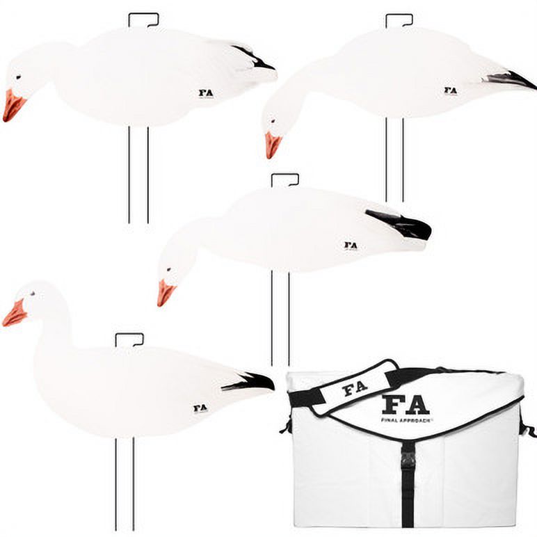 Final Approach Last Pass Snow Goose Silhouette Decoys With Structured